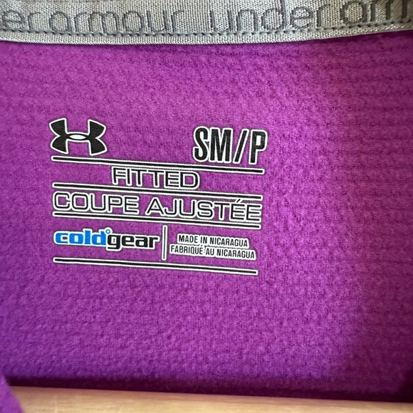 Under Armour Womens ColdGear Purple Half Zip Pullover Fitted Top SM - Picture 3 of 7